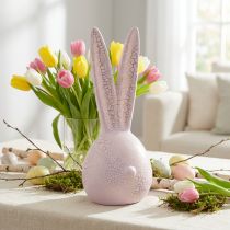 Artikel Rosa Gold Osterhase Hasenkopf Dekoration Krakelee 16,5x16x40cm
