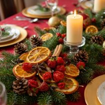 Artikel Getrocknete Orangenscheiben mit Zimt, Sternanis und Holzsternen – Perfekte Weihnachtsdeko 70g