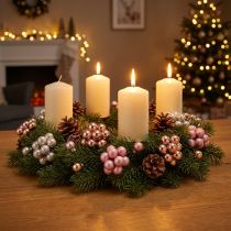 Artikel Mini Weihnachtskugel Glas Rosa Creme Ø20mm 140 Stück Deko-Spiegelbeeren B2B