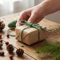 Artikel Wollkordel Grün Vintage Dochtfaden Naturwolle Jute 30m
