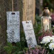 Artikel Grabschmuck Anhänger Rosen Sortiert Grau, Weiß 11,5×5cm 4 St
