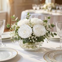 Artikel Infinity Rosen Weiß Ø8,5cm - Echte Rosenköpfe, Premium Konservierte Blumen, 4 Stück