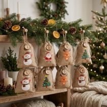 Artikel Weihnachtliche Jutesäckchen Geschenkbeutel Natur 10×13cm Set