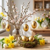 Artikel Hühnereier Golden Ausgeblasene Eier Osterdeko 10 St