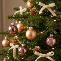 Artikel Charmante Weihnachtskugeln Glas Mini Rosa Apricot 22er-Set Ø3cm - Festliche Baumdekoration