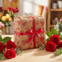 Artikel Wabenpapier Geschenkpapier nachhaltig mit Herzdesign 25m – Umweltfreundlich und dekorativ