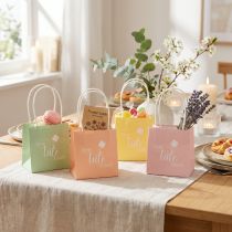 Artikel Geschenktüten mit Aufdruck Eine Tüte Glück, kleine Papiertüten 12 cm, Set aus 12 Stück, bunt und stabil