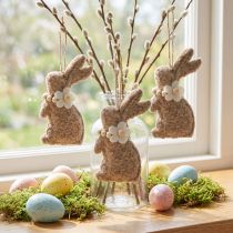 Artikel Filz-Osterhasen Hängedekoration Set 8-teilig, Frühlingshafte Fensterdeko 14 cm
