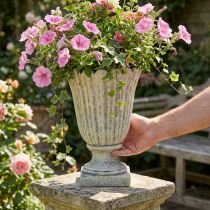 Artikel Pflanztopf Steinguss Grau Ø17,5cm H25cm Gartendeko