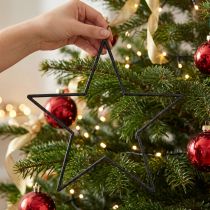 Artikel Große Sterne zum Hängen Schwarz Glitter Ø24cm, Weihnachts- und Party-Deko, 6er Set