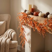 Artikel Eukalyptus Orange Herbstdeko Künstlich Hänger 150cm