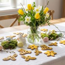 Artikel Blumen und Bienen zum Streuen Orange Holz Streudeko Frühling 36 St