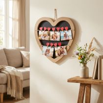 Artikel Wanddeko Herz Fotohalter Memohalter 10 Klammern 30cm