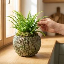 Artikel Übertopf Beton Antik-Look Grün, Braun Pflanztopf rund Ø15,5cm