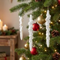 Artikel Eiszapfen Anhänger beschneit 14cm 4er Set – Winterliche Weihnachtsdeko