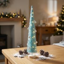 Artikel Tannenbaum Kunstbaum schlank mit Holzfuß 40cm türkis