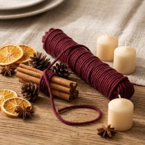 Artikel Wollkordel Bordeaux 55m für Floristik, Geschenkdekoration und DIY