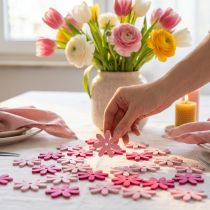 Artikel Deko Blüten aus Holz Rosa Pink Lila 4cm Streublumen 72 Stück für Dekoration