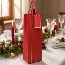 Artikel Geschenktüte Flaschentasche Weihnachten Rot Gold Papier 9×12×36cm 1 St