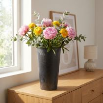 Artikel Bodenvase schwarz Vase Plastik Anthrazit Ø17,5cm H28cm