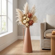 Bodenvase Metall Lachs 48cm für Trockenblumen