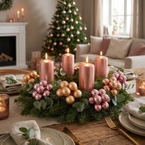 Artikel Glänzende Spiegelbeeren in Apricot Rosa f. festliche Weihnachtsdeko Glas Mini-Kugeln Ø25mm 140tlg