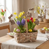 Artikel Osterhasen Dekofigur aus Filz auf Stab 42cm Braun 8 Stück Frühling Tischdeko