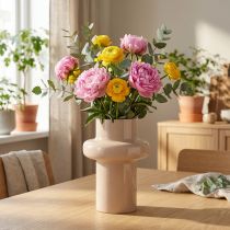 Artikel Elegante Cappuccino Metallvase Ø17cm H23cm für dekorative Tischgestaltung