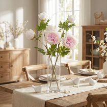 Artikel Deko Pfingstrosen Rosa 3 Blüten Langstielig 80cm 2St - Kunstblumen Hochzeit Deko