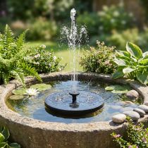 Artikel Solar Springbrunnen Fontäne Ø16cm Schwarz 5 Düsen – Umweltfreundliche Teichpumpe für Garten & Balkon