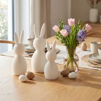Artikel Häschen Dekofiguren Set Weiß 11 cm 4er Pack für stilvolle Osterdekoration