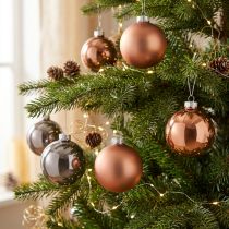 Artikel Weihnachtskugeln Silber Apricot Glas Ø7,5cm 12er Set für festliche Dekoration