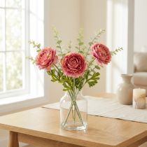 Artikel Künstlicher Ranunkel-Blütenbund in Rosa-Grün 51 cm – Dekoration 3er Set