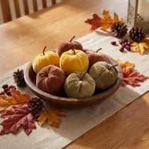 Artikel Deko Äpfel Stoff Samt Braun Gelb Herbstdeko Tischdeko 12 St.