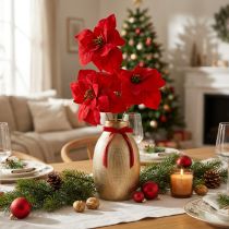 Artikel Lebensnahe Poinsettia in Rot, Weihnachtsstern künstlich 46cm 6St