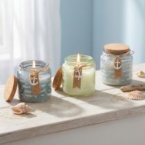 Artikel Duftkerzen im Glas Fische maritim Blau Grün 11cm 3er-Set kaufen