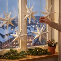 Artikel Weihnachtssterne Fenster, Papiersterne Weihnachten, Faltstern Ø20cm 4St