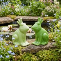 Artikel Deko Frosch Keramik, Froschkönig Paar Sommerdeko 13×8×16cm 2St