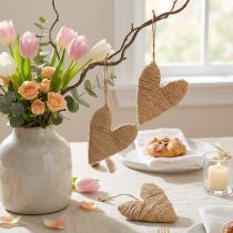 Artikel Herzen zum Hängen Hanf Bast Deko Natur H10,5cm 8 St – Boho Stil & Floristik21