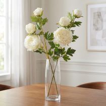 Artikel Prachtvolle künstliche Pfingstrosen Weiß Creme 81cm elegante Deko 2St