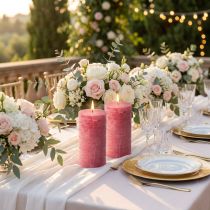Artikel Stumpenkerzen Rosa 85x120mm 2er-Set - Hochwertige Durchgefärbte Kerzen für Hochzeit, Deko & mehr