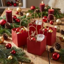 Artikel Papiertüten Rot mit Henkel Geschenktüten 10,5×10,5cm 8 St