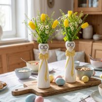 Artikel Keramikvase Ente mit gelber Schleife 24cm im 2er-Set für Tisch- und Raumdekoration