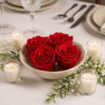 Artikel Echte Infinity Rosenköpfe Rot Ø8,5cm 4 St - Langlebige Tischdeko & Arrangements