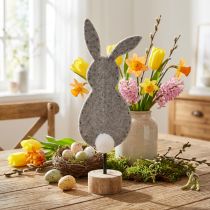 Artikel Aufsteller Tischdeko Osterhasen Deko Filz Grau 50cm