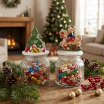 Artikel Bonbonglas mit Deckel Weihnachten - Nostalgische Deko für Festtage