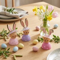 Artikel Set Osterhasen Figuren 7cm: Tischdeko in Rosa, Pink und Lavendel – 9 Stück