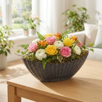Artikel Pflanzschale Anthrazit Rillen 24cm 2 Stk Modern Stilvoll