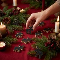 Artikel Weihnachtliche Streudeko Elch Holz Schwarz Glitzer 5×5,5cm 12 St