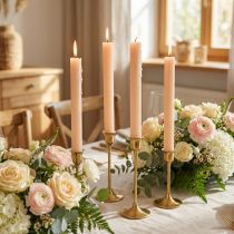 Artikel Durchgefärbte Tafelkerzen Apricot 34x240mm, Stilvolle Kerzen für Deko & Events, 4er-Set